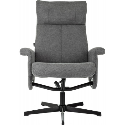 Кресло Бюрократ _Baron с пуфом серый