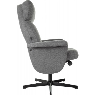 Кресло Бюрократ _Baron с пуфом серый