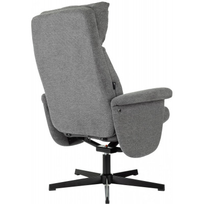 Кресло Бюрократ _Baron с пуфом серый