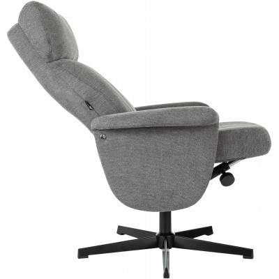 Кресло Бюрократ _Baron с пуфом серый