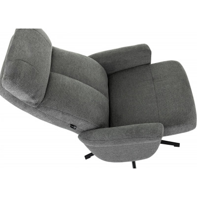 Кресло Бюрократ _Baron с пуфом серый