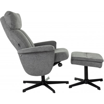 Кресло Бюрократ _Baron с пуфом серый