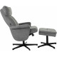 Кресло Бюрократ _Baron с пуфом серый