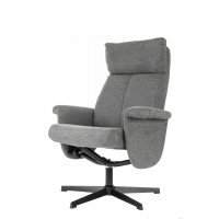 Кресло Бюрократ _Baron с пуфом серый