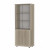 Шкаф для документов высокий, прозрачное стекло Р.Ш-2СБ Дуб Сонома светлая
