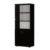 Шкаф для документов высокий, прозрачное стекло Р.Ш-4СБ Венге