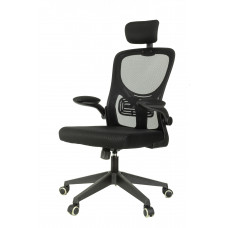 Кресло Бюрократ MC-101-H черный сетка/ткань с подголов. крестов. пластик