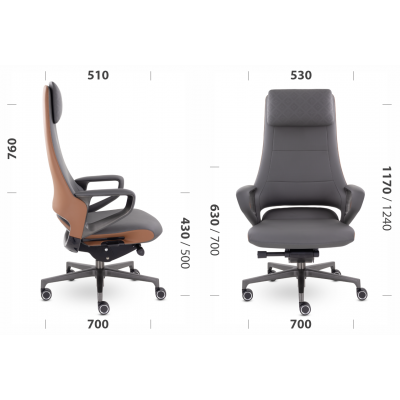 Кресло руководителя EPIK А-001-МВ L171-172 (темно-серый/ коричневый), купить в Екатеринбурге, приобрести, большой выбор моделей