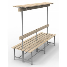 Скамья СВТ-9(2) (двойная, с крючками, полкой)