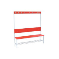 Скамья для спортивных раздевалок ЛДСП с полкой для обуви 1500