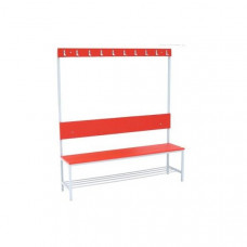 Скамья для спортивных раздевалок ЛДСП с полкой для обуви 1500