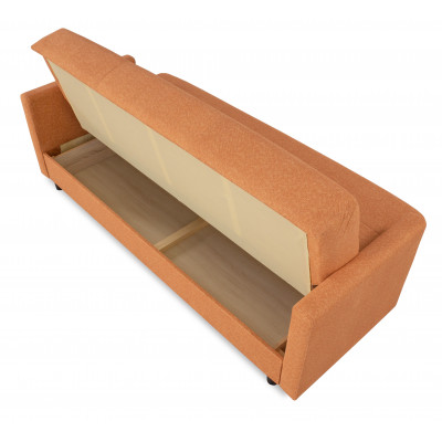 Диван КВИН БД, ткань SIMPLE 14 (оранжевый велюр)