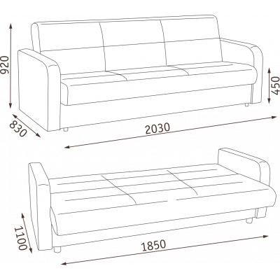 Диван КВИН БД, ткань SIMPLE 14 (оранжевый велюр)