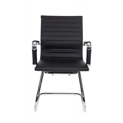 Кресло Бюрократ CH-883-LOW-V черный экокожа низк.спин. полозья металл хром