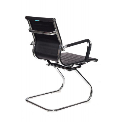 Кресло Бюрократ CH-883-LOW-V черный экокожа низк.спин. полозья металл хром