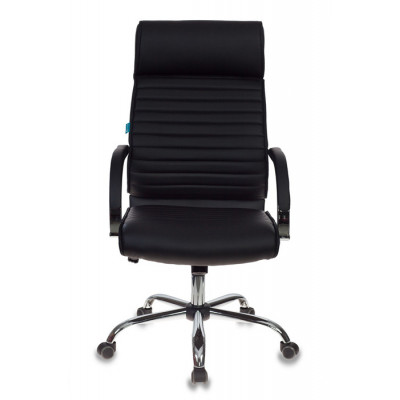 Кресло руководителя Бюрократ T-8010SL черный экокожа крестов. металл хром