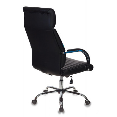 Кресло руководителя Бюрократ T-8010SL черный экокожа крестов. металл хром