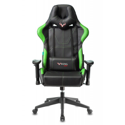 Кресло игровое Zombie VIKING 5 AERO черный/салатовый экокожа с подголов. крестов. пластик