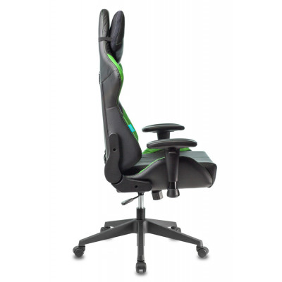Кресло игровое Zombie VIKING 5 AERO черный/салатовый экокожа с подголов. крестов. пластик