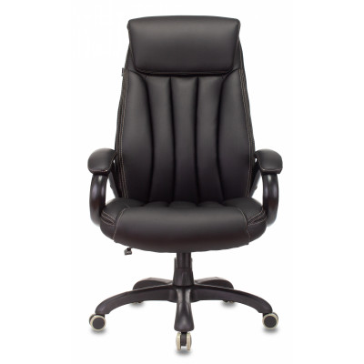 Кресло руководителя Бюрократ T-9922N черный экокожа крестов. пластик