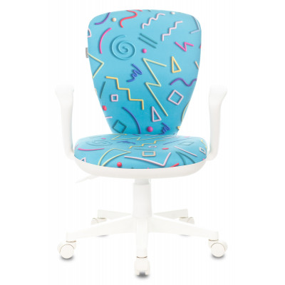 Кресло детское Бюрократ KD-W10AXSN голубой Sticks 06 крестов. пластик пластик белый