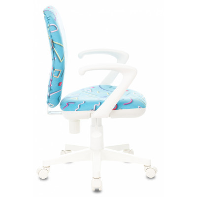 Кресло детское Бюрократ KD-W10AXSN голубой Sticks 06 крестов. пластик пластик белый