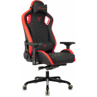 Кресло игровое Knight Titan черный/красный ромбик экокожа с подголов. крестов. металл