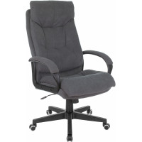 Кресло руководителя Бюрократ CH-824 Fabric серый Alfa 44 крестов. пластик