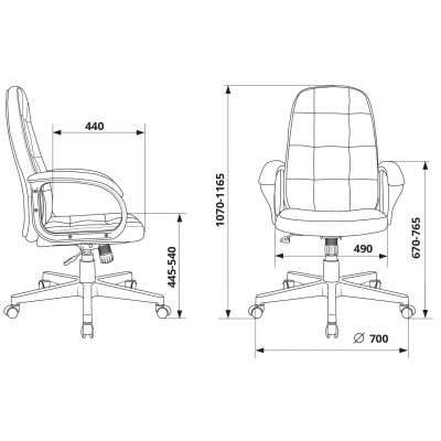 Кресло руководителя Бюрократ CH 002 черный экокожа крестов. пластик