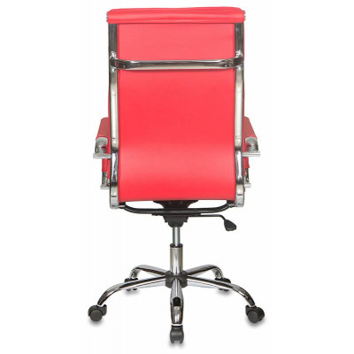 Кресло руководителя Бюрократ CH-993 красный экокожа крестов. металл хром