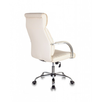 Кресло руководителя Бюрократ T-8010SL слоновая кость экокожа крестов. металл хром