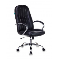 Кресло руководителя Бюрократ T-898SL черный экокожа крестов. металл хром