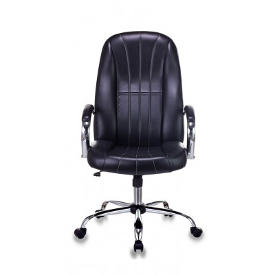 Кресло руководителя Бюрократ T-898SL черный экокожа крестов. металл хром