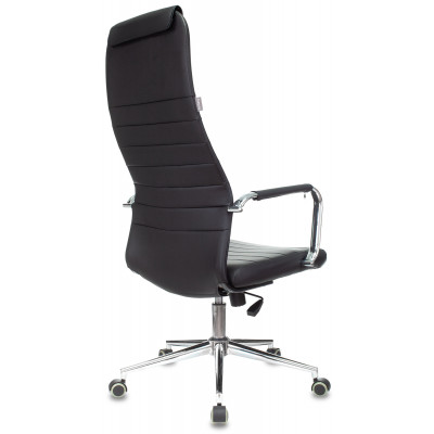 Кресло руководителя Бюрократ KB-9N/ECO черный экокожа с подголов. крестов. металл хром