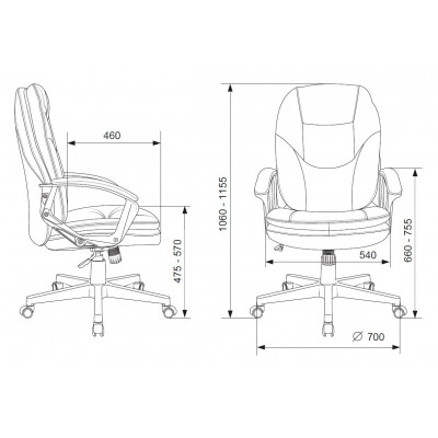 Кресло руководителя Бюрократ CH-868N черный экокожа крестов. пластик