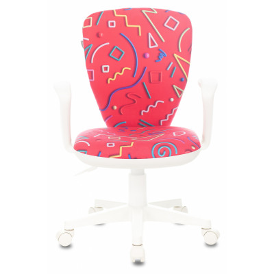 Кресло детское Бюрократ KD-W10AXSN малиновый Sticks 05 крестов. пластик пластик белый