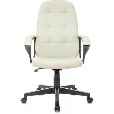 Кресло руководителя Бюрократ CH 002 слоновая кость OR-10 экокожа крестов. пластик