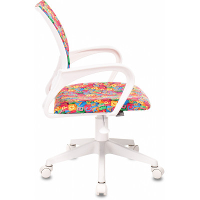 Кресло детское Бюрократ BUROKIDS 1 W мультиколор алфавит крестов. пластик пластик белый
