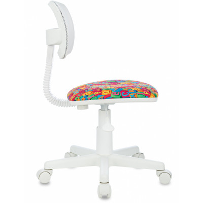 Кресло детское Бюрократ CH-W299 белый TW-15 сиденье мультиколор алфавит сетка/ткань крестов. пластик пластик белый