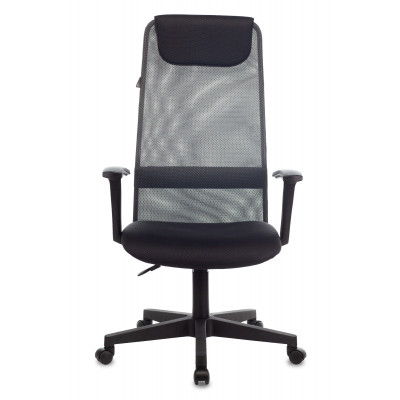 Кресло руководителя Бюрократ KB-8 темно-серый TW-04 TW-12 сетка/ткань с подголов. крестов. пластик