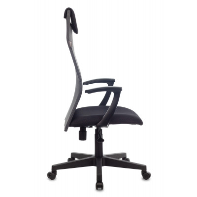 Кресло руководителя Бюрократ KB-8 темно-серый TW-04 TW-12 сетка/ткань с подголов. крестов. пластик