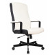 Кресло руководителя Бюрократ DOMINUS белый/черный экокожа крестов. металл