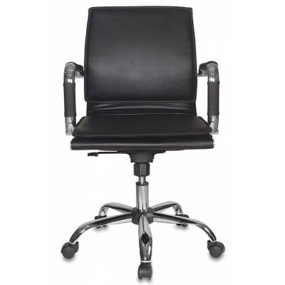Кресло руководителя Бюрократ Ch-993-Low черный экокожа низк.спин. крестов. металл хром
