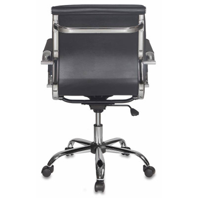 Кресло руководителя Бюрократ Ch-993-Low черный экокожа низк.спин. крестов. металл хром