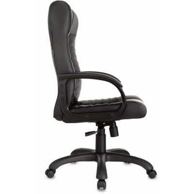 Кресло руководителя Бюрократ KB-10 черный экокожа крестов. пластик