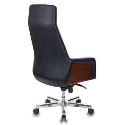 Кресло руководителя Бюрократ _Antonio черный кожа крестов. Алюминий