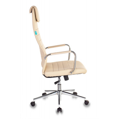 Кресло руководителя Бюрократ KB-9N/ECO бежевый экокожа с подголов. крестов. металл хром