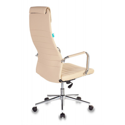 Кресло руководителя Бюрократ KB-9N/ECO бежевый экокожа с подголов. крестов. металл хром