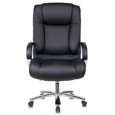 Кресло руководителя Бюрократ T-9925SL черный кожа крестов. металл хром