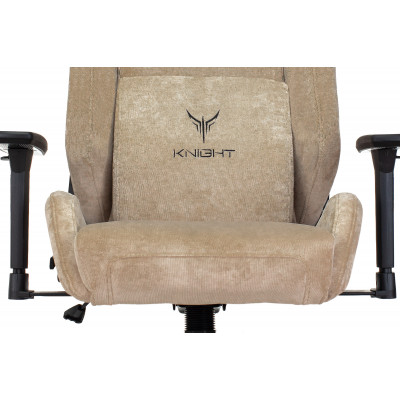 Кресло игровое Knight N1 Fabric бежевый Light-21 с подголов. крестов. металл